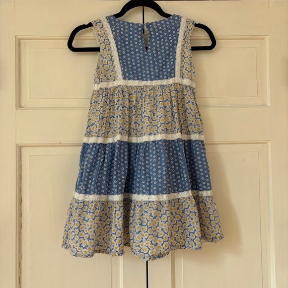 Mini Boden Floaty Hotchpotch Patchwork Floral Blue Dress Size Large 9-10 Years - Picture 10 of 15